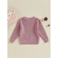 thumbnail image 4 of Suealasg Toddler Baby Girl Boy Knit Sweater Round Neck Long Sleeve Letter Bear Embroidery Knitwear Pullover Sweatshirt Fall Winter Clothes, 4 of 7