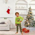 thumbnail image 2 of Moonsky 2026 Christmas Family Flannel Pajamas Matching Set Christmas Letter Print Long Sleeve Tops and Green Plaid Pants Sleepwear Soft for Winter 3 Years, 2 of 5