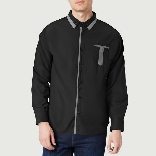 Timegard Mens Shirts Fall Button down Long Sleeve Shirts Drop Shoulder Work Business Casual Loose Tops