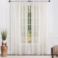 thumbnail image 3 of Chanasya White Ivory Sheer Curtains for Living Room - 63 Inch Panels - Embroidered Luxury Vine Patterned Voile Chic Sheer Curtain Panels for Bedroom Kitchen Dining Room - Light Filtering 2 Panel Set, 3 of 6