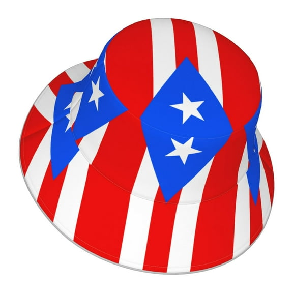 Men Women Pr Puerto Rico-Flag Reflective Bucket Hat Reversible Runner Cap Visor Hat