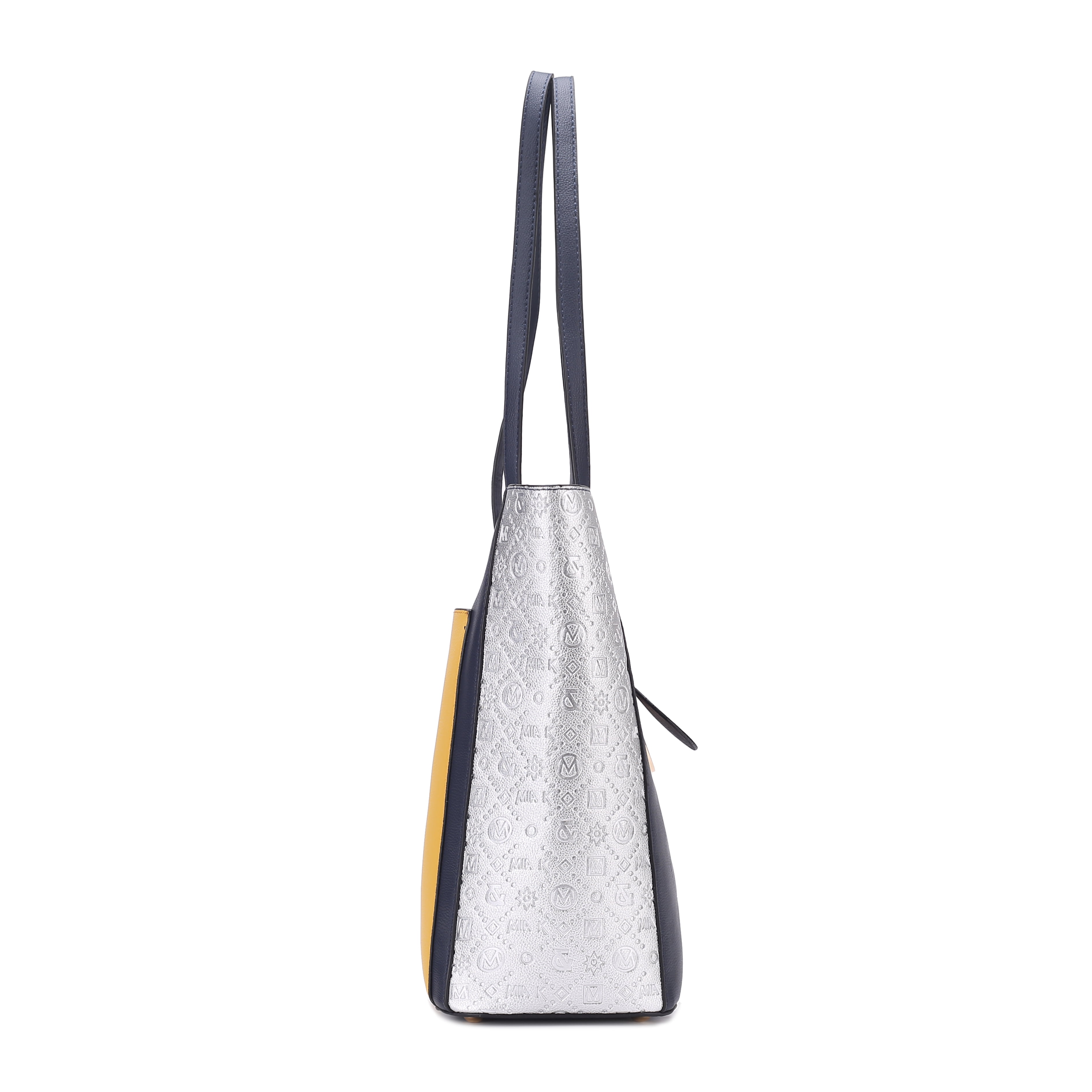 MKF Collection Leah Vegan Leather Women's Tote Bag, Color Block Sleek Shoulder Bag Purse Handbag by Mia K - Black