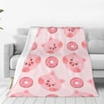 thumbnail image 1 of Balery Pigs Head And Donuts Manta de Felpa Suave y Acogedora – Cobija de Franela Aterciopelada para Cama, Lavable y Cálida para Sofá, Mascotas, Transpirable-60"x50", 1 of 7