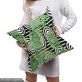 thumbnail image 4 of Aloha Fabric by the Yard Upholstery, Geometric and Concentric Circles Background with Monstera Leaves, Decorative Fabric for DIY and Home Accents, 10 Yards, Charcoal Grey Green by Ambesonne, 4 of 4