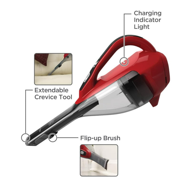 Black Decker HLVA320J26 Hand Vacuum 10.8 V Battery Lithium Ion Battery 2 Ah Red Chilli Housing