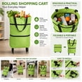 thumbnail image 4 of 2-in-1 Foldable Shopping Cart, Large Capacity Shoppings Bag Carts with Wheels, Rolling Grocery Cart Tote Bag, Lightweight Waterproof Trolley for Travel Camping and Shopping, 4 of 7
