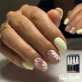 thumbnail image 1 of Fofosbeauty 24pcs Press on False Nails, Square Fake Nails, Lemon Leaf Daisy, 1 of 6