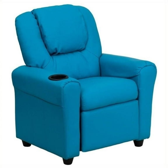 Bowery Hill Faux Leather Recliner in Turquoise