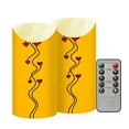 thumbnail image 2 of Iauyy Flameless Candles Battery Operated LED Pillar Candles with Remote and Timer, Yellow Line Drawing Set of 2 （S), 2 of 8