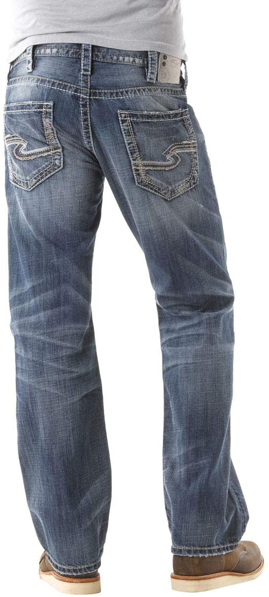 Silver Jeans Mens Zac Straight Leg Regular Fit Jean 33X32 Medium Dark Blue