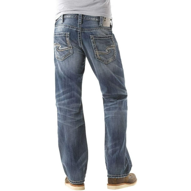 Silver Jeans Co. Men's Zac Relaxed Fit Straight Leg Jeans, Light Indigo,  31W x 32L