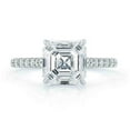 thumbnail image 2 of HeartsAndYou 1.7ct Asscher Cut Moissanite Engagement Ring for Women 18k White Gold Over Silver Accents Solitaire, 2 of 6