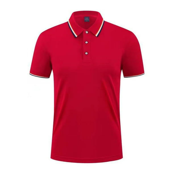Blusa de Manga Corta con Cuello Suave Cuello de los Hombres, Camisa Ligera Y Casual