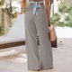 thumbnail image 4 of Pantalones con bolsillos Pantalones casuales con cintura elástica Línea H Traje de vacaciones holgado, 4 of 7