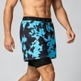 thumbnail image 4 of MYAOYI Mens Shorts Quick Dry 2 in 1 Running Shorts Printed Swim Trunks with Pockets, 4 of 5