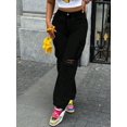 thumbnail image 3 of Chicsale Ripped Street Style Jeans, Water Washing Workwear, Pocket Waist Pants, Women's Denim Pants, 3 of 9