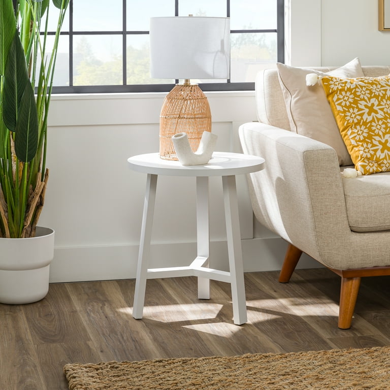 White mid 2024 century end table