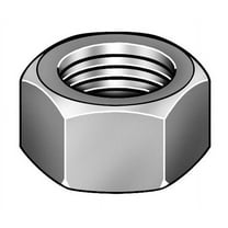 Heavy Hex Nut, 2"-8, Steel, Grade 2H, Black Oxide, 2-1/32 in Ht