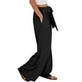thumbnail image 5 of TANBOM Women's Summer Elasticated Slouchy Wide Leg Pants with Pockets Black XS, 5 of 6