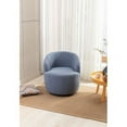 thumbnail image 2 of Swivel Barrel Chair, Accent Armchair with Padded Round Back & Seat Cushion, Teddy Fabric Upholstered Single Sofa Chair Club Chairs, for Nursery, Bedroom, Office, 2 of 7