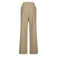thumbnail image 5 of QATAINLAV Linen Pants for Women Casual Summer High Waist Drawstring Wide Leg Trousers with Pockets Solid Baggy Lounge Sweatpants Beige M Ropa de Verano Para Mujer, 5 of 7