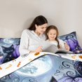 thumbnail image 4 of jejeloiu Cartoon Pet Cat Queen Comforter Set,Halloween Theme Pumpkin Bedding Sets,Purple Flower Floral Bedding Comforter Set For Boys Kids,Super Cozy Room Decorative Reversible,3-Piece, 4 of 7