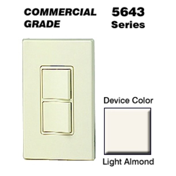 Leviton 5643 T Decora Combo Switch 3 Way 3 Way 15a 120 277v Light Almond