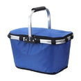 thumbnail image 4 of Cesta de picnic de mano, bolsa aislante, multifunción, plegable, práctica cesta de compras para acampar, barbacoas, viajes, picnics, senderismo Azul, 4 of 8