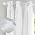 thumbnail image 2 of DriftAway Lily White Pinch Pleated Voile Sheer Blackout Curtain Liner Embroidered with Pom Pom 2 Panels Lined Grommet Curtain for Kids Nursery Room 84"L x 52"W Blackout Off White, 2 of 5
