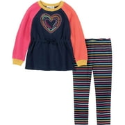 Kids Headquarters Girls 12-24 Months Heart Raglan Legging Set