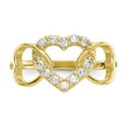 thumbnail image 5 of 10K Yellow Gold Ring Band Themed Cubic Zirconia CZ White, Size 5, 5 of 5