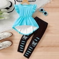 thumbnail image 2 of Baby Girl Fall Outfits Toddler Girl Clothes Ruffle Long Sleeve Print Tops and Pants 2PC Little Girl Winter Outfits, 2 of 6