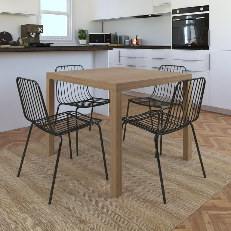 DHP 5 Piece Parsons Natural Square Dining Table Set with Caden