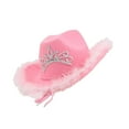 thumbnail image 4 of Western Hat Fedoras, Light pink Hat Decoraciones Sombrero de vaquero para Holiday Costume Dress up Role Play Yuyangstore Sombrero de vaquero, 4 of 8