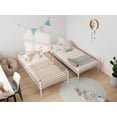 thumbnail image 3 of YIJ2 Bunk Bed Twin Over Twin, Metal Bunk Bed Frame with Built-in Ladder and Safety Guardrail, Space-Saving Bunk Beds for Adults, No Box Spring,White, 3 of 7