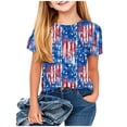 thumbnail image 2 of MKOSPLRT 4th of July Shirts for Kids 3-14 Years Cute American Flag Print Tees Short Sleeve Crew Neck American Flag Shirts 3-14 Years, 2 of 6
