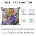 thumbnail image 5 of Orinice  Throw Pillow Cover Freesia Flower with Vintage Butterfly Stamp Letter Violet Yellow Orange Green Home Decorative Pillow Cases Cotton Linen Square Cushion Covers for Sofa Couch  White, 5 of 5