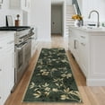 thumbnail image 4 of Garvee 2'x6' Modern Runner Rug Washable Floral Accent Carpet with Non-Slip Backing, Stain-Resistant Soft Rugs Low Pile Floor Mats, Botanical Print Rug for for Entryway, Hallway, Kitchen, Green, 4 of 9
