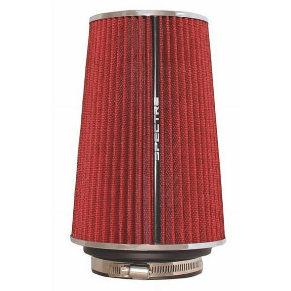 Spectre Universal Clamp-On Air Filter: High Performance, Washable Filter: Round Tapered; 3 in/3.5 in/4 in Flange ID; 8.75 in (222 mm) Height; 6 in (152 mm) Base; 4.75 in (121 mm) Top, SPE-9732