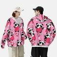 thumbnail image 6 of Sigee Panda Heart Valentine Pink Print UPF50+ Men's Sun Protection Hoodie Shirt SPF UV Shirt Long Sleeve Fishing Outdoor Lightweight, S-3XL, 6 of 9
