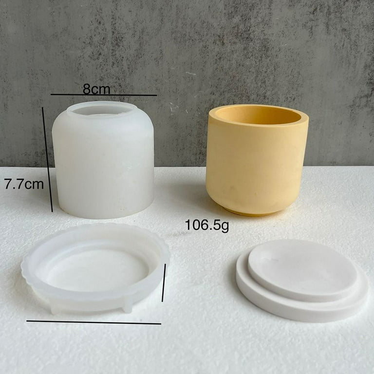 2Pcs Cylinder Molds for Candle Making,7.7cm and 8cm Candle Making Molds  Silicone,Large Pillar Silicone Molds for Aromatherapy Candles 