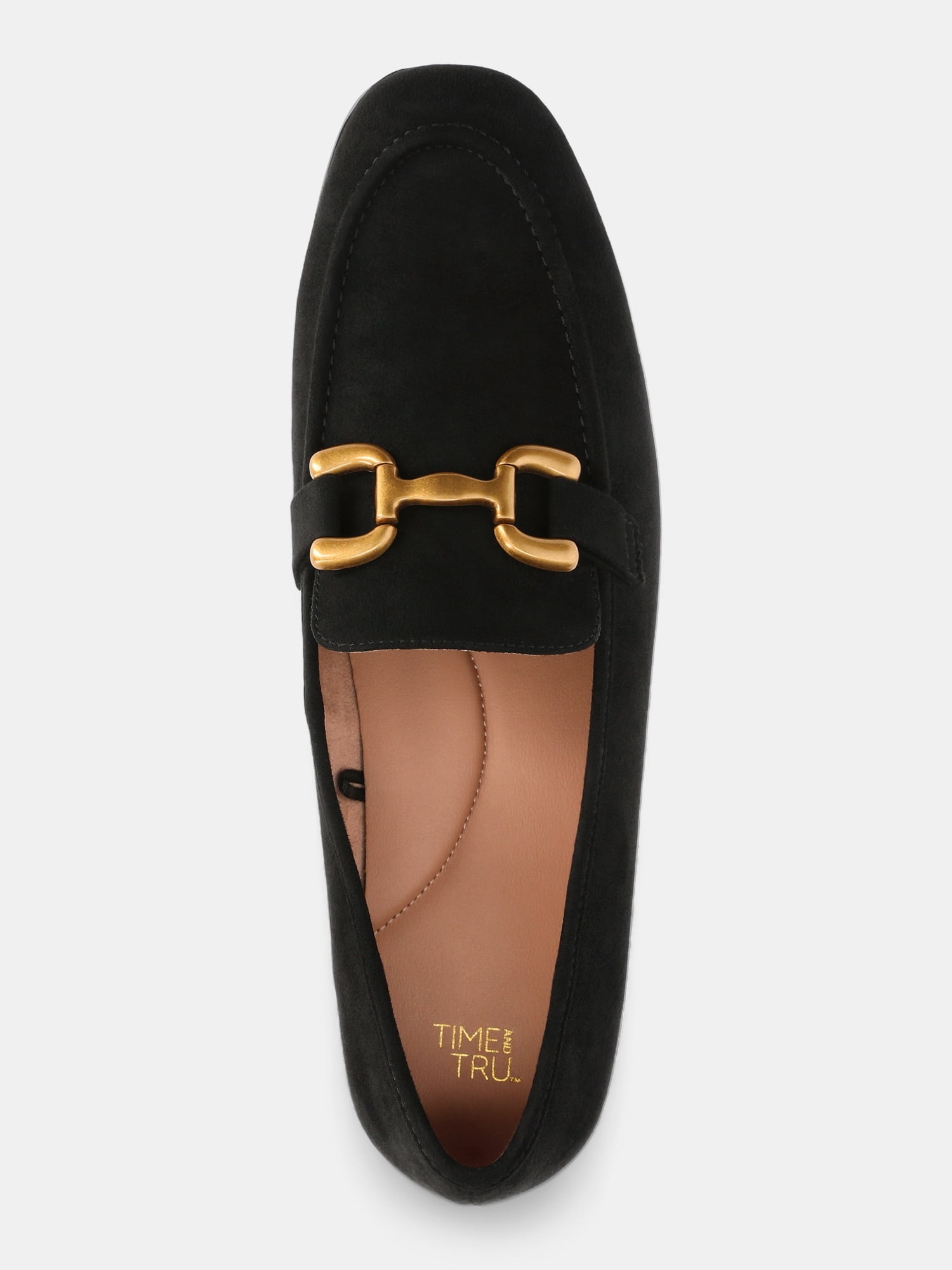 Time and Tru Women's Faux Leather Buckle Loafers