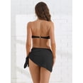 thumbnail image 4 of DARING DIVA Women's Ribbed O Ring Bandeau Bikini Sets X-Small Black, 4 of 6