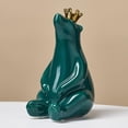 thumbnail image 4 of lindo Oso estatuilla estatua cerámica escultura hogar Decoración artesanías TV pequeña sala decoración personalidad ornamento Oso verde sentado Soledad Figura de oso polar, 4 of 10
