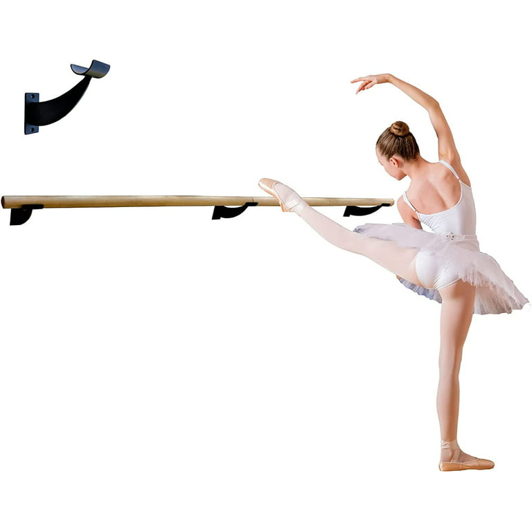 Ballet Barre Premium 10 FT Long 2.0” Diameter + Open Brackets  Wall Mounted Black Set Dance Equipment