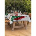 thumbnail image 2 of Outdoor Tablecloth with Umbrella Hole and Zipper, Grey Snowman Christmas Rectangle Table Cloth 52x70 Inch Waterproof Tablecloth, Xmas Tree Snowflake Elk Winter Picnic Table Cover for Patio Camping, 2 of 7
