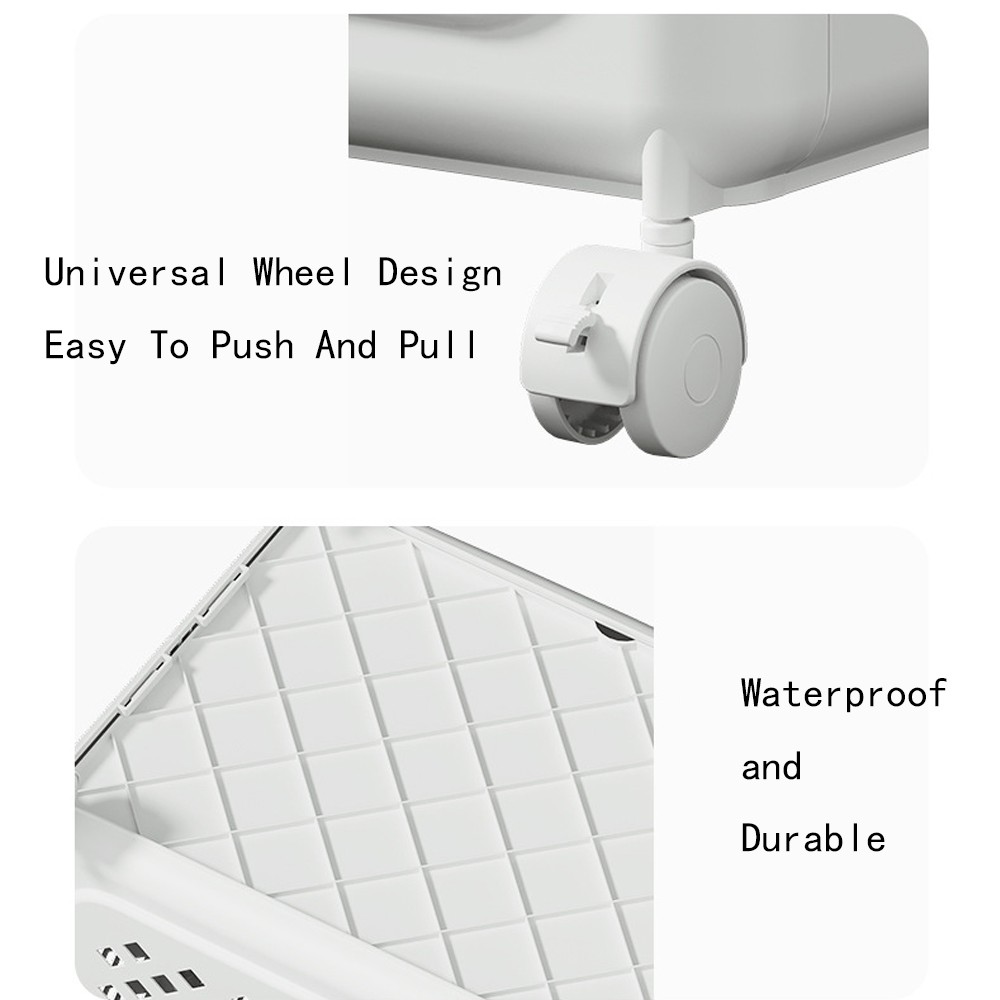 COSTYLE Collapsible Laundry Basket with Wheels and Handle, Plastic Foldable Laundry Hamper, Versatile Portable Storage Basket, Durable and Practical for Laundry and Bathroom