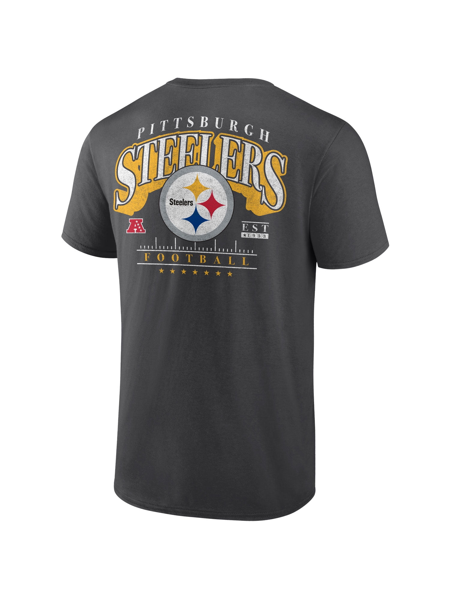 NFL Pittsburgh Steelers Men's Cotton Faded Black Short Sleeve T-Shirt