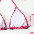 thumbnail image 6 of UPPADA Women's Floral Printed Bathing Suit Halter Summer Swimsuit Bikinis Set String Bikini Set Two Piece Swimsuit Print Tie Smocked Ruched Two Piece Bathing Suit Fow Vacation Hot Pink,L, 6 of 7