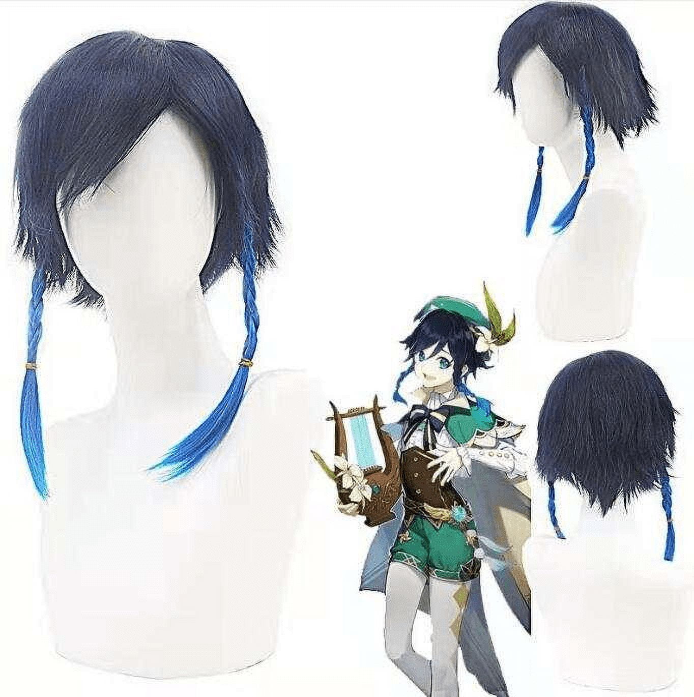 Buyoem Venti Cosplay Costume Anime Game Women's Cos Costume Accessories  Complete Set Halloween Costume Wig